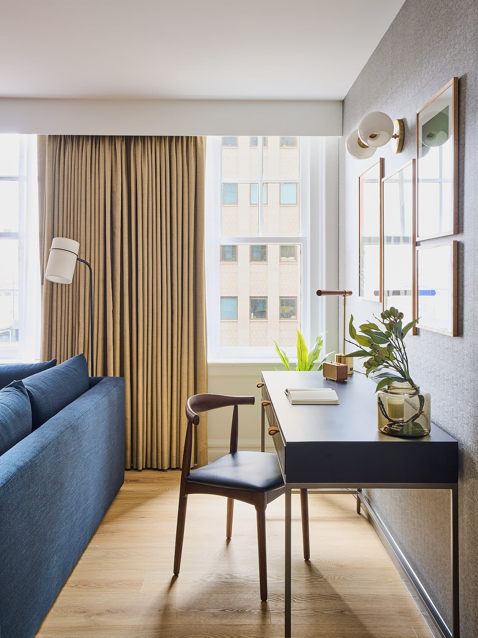 Work desk with a view at Rusk House Serviced Apartments in Houston